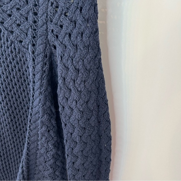Moth from Anthropologie Navy Blue Open Weave Sweater, Size Small - Picture 3 of 6